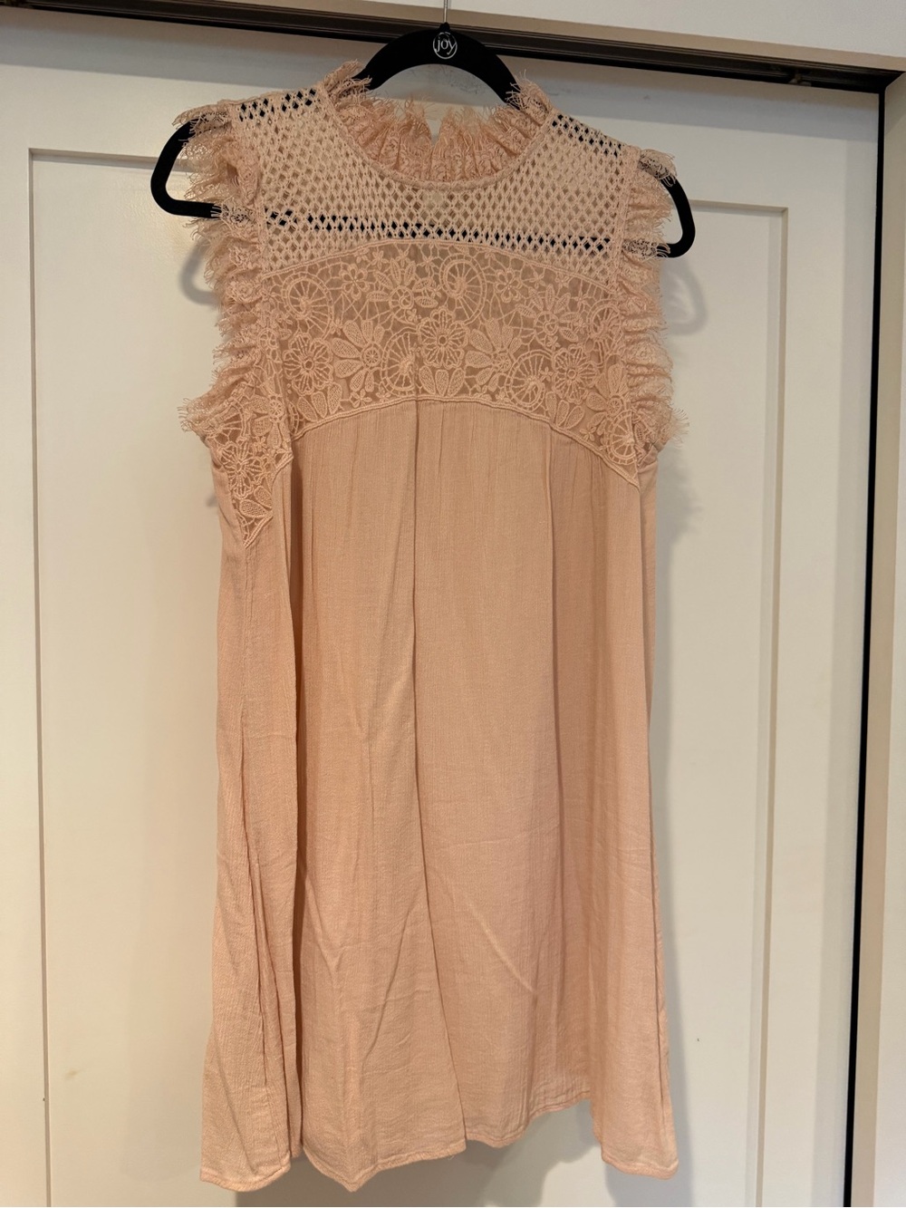 Hinge sz S light peach/Blush Crochet Lace Sleeveless Dress